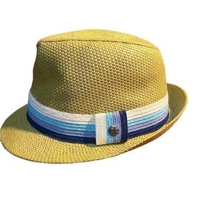 𝅺PERRY Ellis straw fedora size small